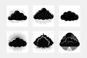 Stunning Web Silhouette White Background Artwork Set vector