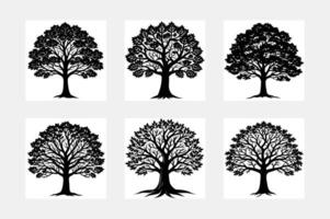 Minimal oke tree silhouette vector