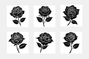 DIY Projects with a Set of Rose Silhouette Illustrations vector