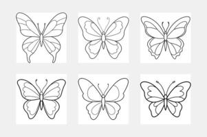 Enchanting Butterfly Line Art for Children's Coloring vector