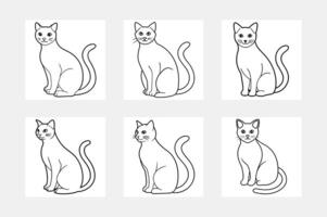 Unleash Imagination with Cat Line Art for Kids Coloring vector