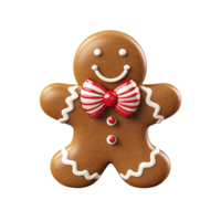 3d Gingerbread Man Merry Christmas Cookie isolated on transparent background png