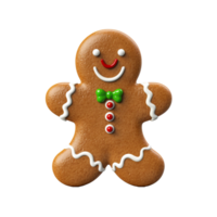 3d Gingerbread Man Merry Christmas Cookie isolated on transparent background png