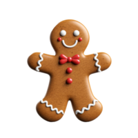 3d Gingerbread Man Merry Christmas Cookie isolated on transparent background png