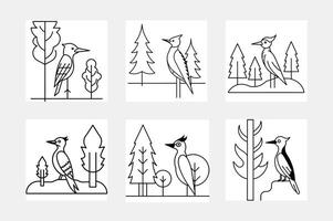 Captivating Woodpecker Artwork for Bird Enthusiasts vector