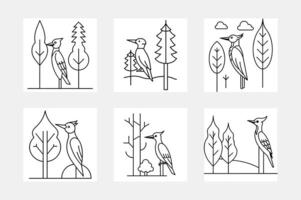 Exploring the World of Woodpecker Artwork vector