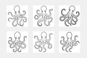 Dive into Imagination with Octopus Line Art for Kids vector