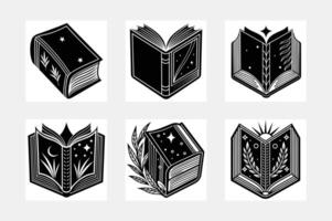 Creative Book Icon Set on White Background vector