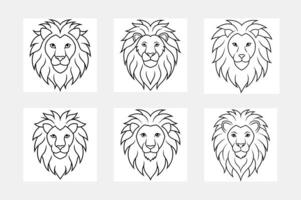 Lion Line Art Illustration Set for Artists vector