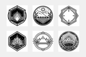 Customizable border white background artwork set for branding vector
