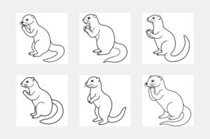 Fun Otter Coloring Book Artwork Set for Kids vector