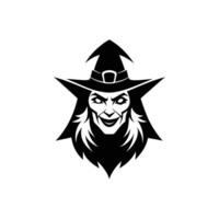 Halloween witches , silhouette, logo, icon, doddle black and white vector