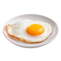 A fried egg is on a plate with a fried egg isolated on transparent background png
