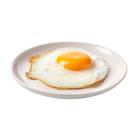 A fried egg is on a plate with a fried egg isolated on transparent background png