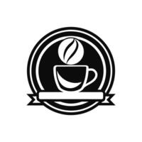 coffee illustration silhouette logo design black and white color vector