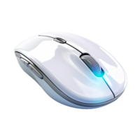 A computer mouse with a light isolated on transparent background png