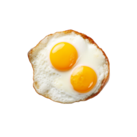 A fried egg is on a plate with a fried egg isolated on transparent background png