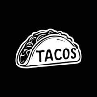 Tacos icon logo silhouette illustration design black and white vector