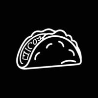 Tacos icon logo silhouette illustration design black and white vector