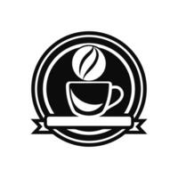 coffee illustration silhouette logo design black and white color vector