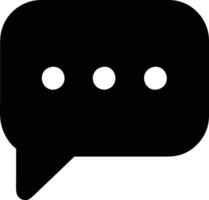 a black speech bubble with three dots vector