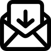 email icon with arrow pointing down vector