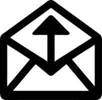 email icon with arrow pointing up vector