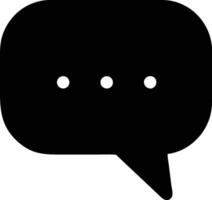a black speech bubble with two dots in it vector