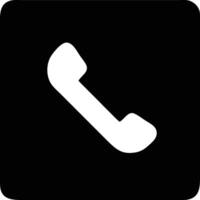 a white phone icon on a black background vector