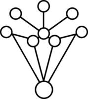 a simple logo of a divergent network with nodes vector