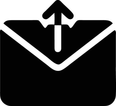 an envelope with an arrow pointing up inside vector