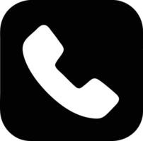 a black and white phone icon on a white background vector