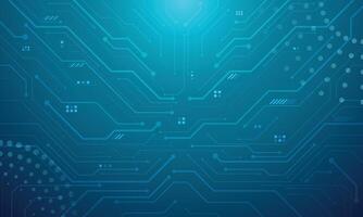 Abstract Blue gradient circuit board technology background vector