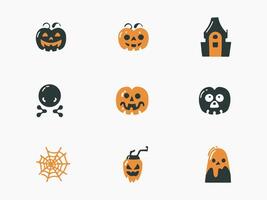 halloween icon and element vector