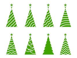 illustration of christmas tree set design isolated on white background vector
