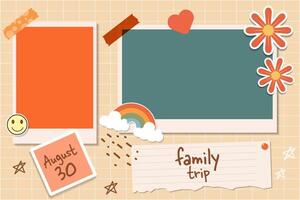 collage frame illustration in flat style design with ornaments vector