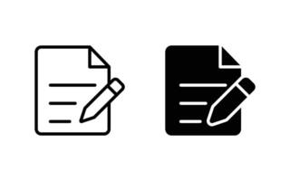 document with pencil icon. Edit file icon vector