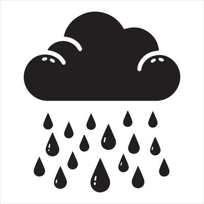 Clouds Silhouette Isolated. Weather icons. Silhouette, rain, clouds, sun, snow, cold, heat weather icons