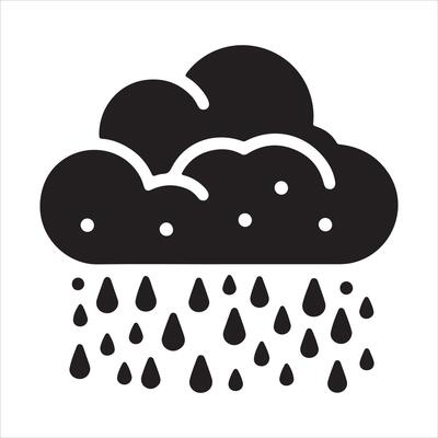 Clouds Silhouette Isolated. Weather icons. Silhouette, rain, clouds, sun, snow, cold, heat weather icons