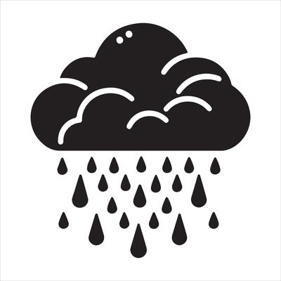 Clouds Silhouette Isolated. Weather icons. Silhouette, rain, clouds, sun, snow, cold, heat weather icons