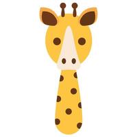 Giraffe Cartoon Illustration Design Wild Animal Cartoon for Kids Learning Drawing and Coloring Icon Design Card and Poster vector