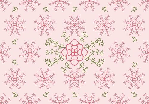 Seamless Damask Fabric has intricately repeated and detailed floral patterns for sarongs, curtains, carpets, or used to design backgrounds and papers. vector