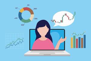 Digital Marketing Online presentation Related 2d Illustration. Flat Design vector