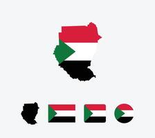 Sudan flag. Set of Sudan Flags Collection. vector