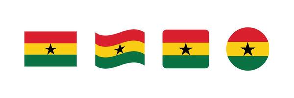 Ghana flag. Set of Ghana Flags Collection. vector