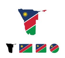 Namibia flag. Set of Namibia Flags Collection. vector