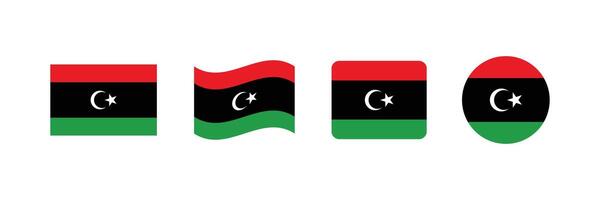 Libya flag. Set of Libya Flags Collection. vector