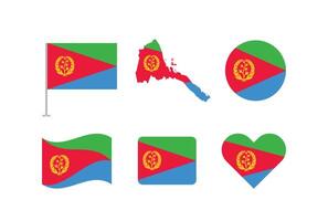 Eritrea flag. Set of Eritrea Flags Collection. vector
