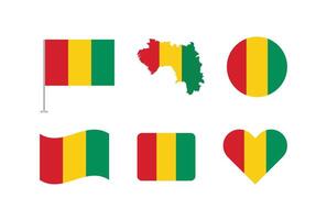 Guinea flag. Set of Guinea Flags Collection. vector