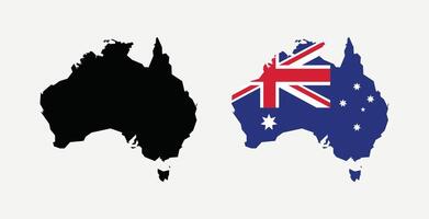 Australia Map. Map of Australia with national Flag. vector